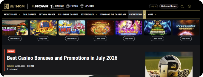 The review site New Online Casinos selected BetMGM as a top category casino