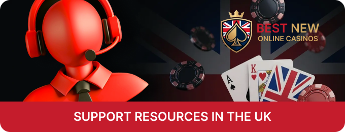The review site New Online Casinos lists UK gambling support organizations and counseling services